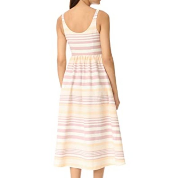 Mara Hoffman Sand Stripe Button Up Midi Dress - Picture 2 of 9